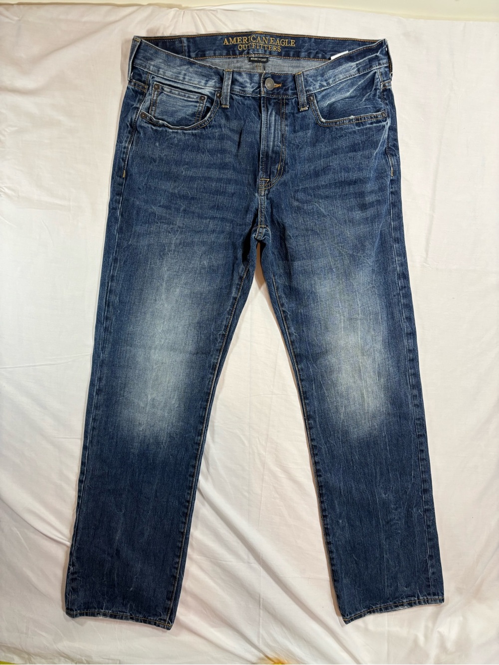 American Eagle Jeans 34x34 Men Y2K Original Straight Medium Wash Blue Cotton